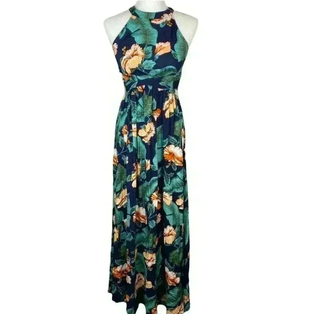 Lulus Temptation Island Floral Maxi Dress Size Small Wedding Summer Temptation